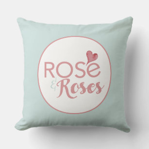 Wine Lover Gift Rosé and Roses Green Cushion