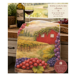 Wine Lover Kitchen Towel Vineyard Gift