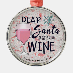 Wine Lover Ornament - Custom Name Christmas