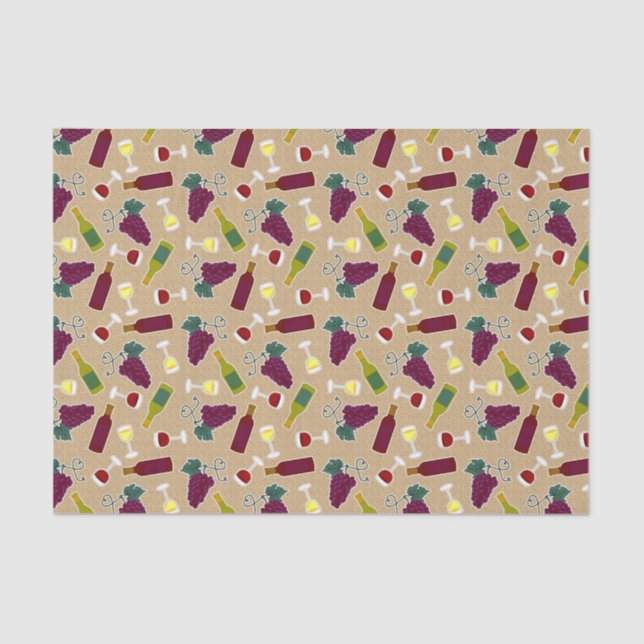 Wine Lover Pattern Tissue Paper (Front)