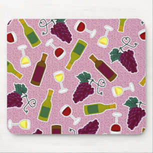 Wine Lover Print Purple Mouse Pad