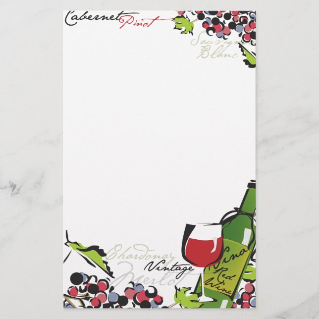 Wine Lover Stationery (Front)