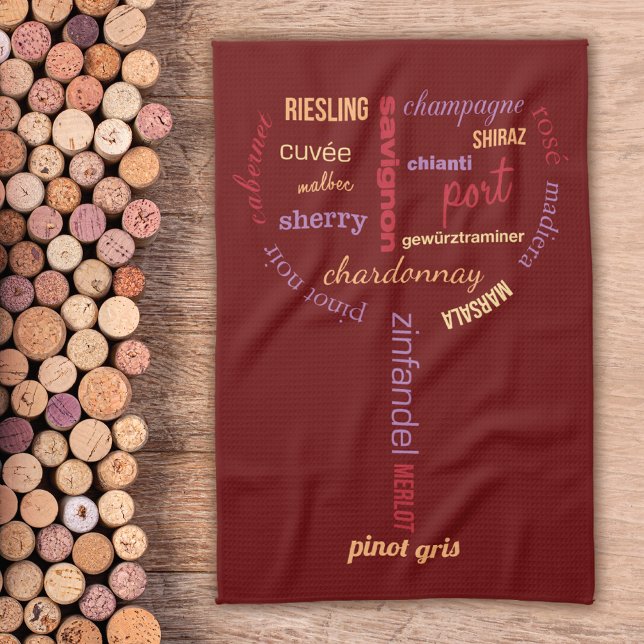 Wine Lover Typography Glass Tea Towel (Creator Uploaded)
