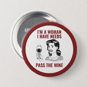 Wine Lover Women Button