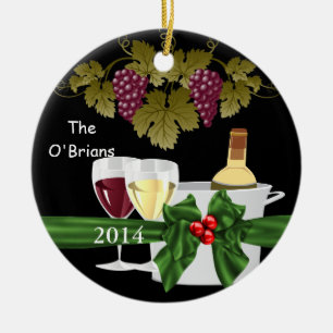 WINE LOVERS 2014 ORNAMENT GIFT PERSONALIZED