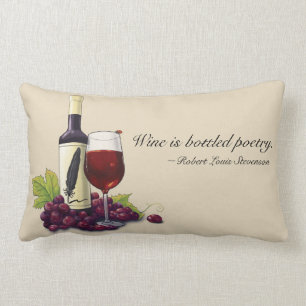 Wine Lover's Bottled Poetry Pillow