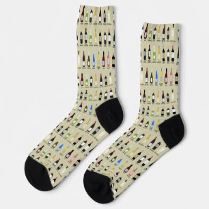 Wine Lovers Bottles with Names Patterned Socks