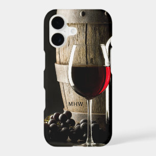 Wine Lover's custom monogram phone cases