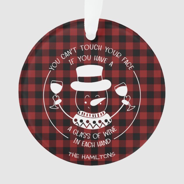 Wine Lovers Gift Funny 2020 Covid Christmas Ornament (Front)