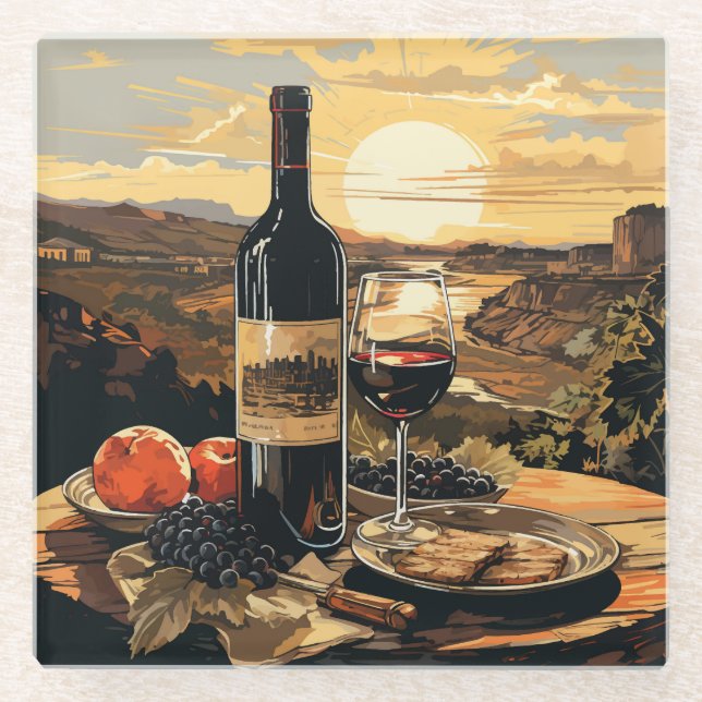 Wine Lover's Glass Coaster (Front)