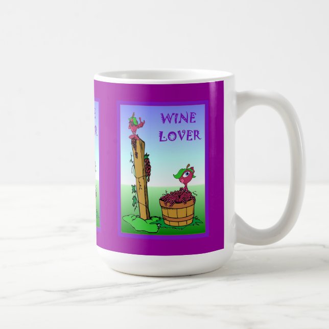 Wine lovers, grapes coffee mug (Right)