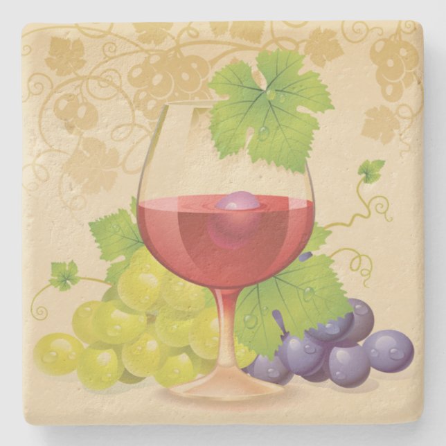 Wine Lovers Stone Coaster (Front)