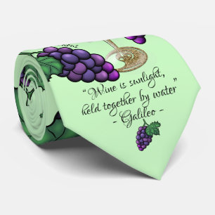 Wine Lovers Words to Drink By - Lt Green Neck Tie
