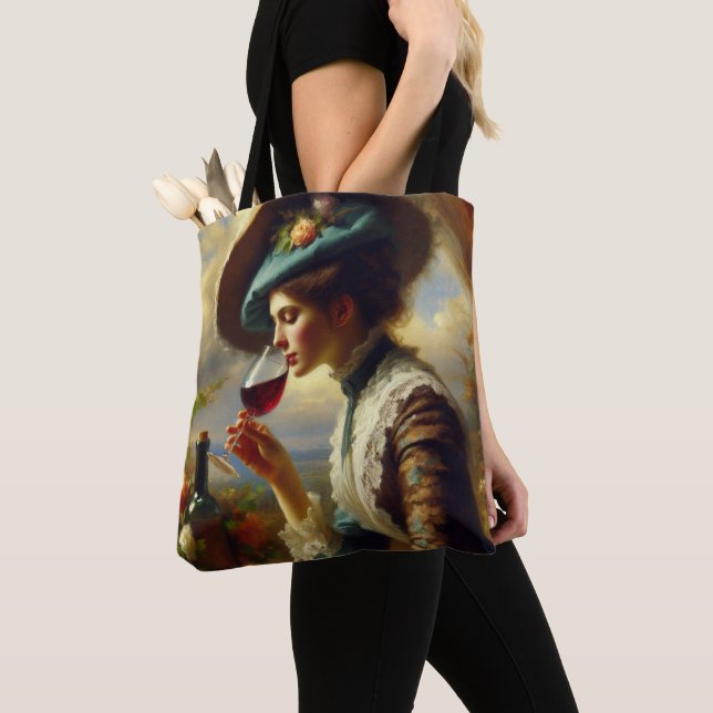 Wine Loving Woman  Tote Bag (Close Up)