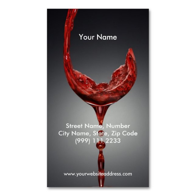 Wine Magnetic Business Card (Front Vertical)