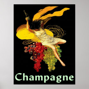 Wine Maid Champagne Poster