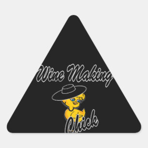Wine Making Chick #4 Triangle Sticker