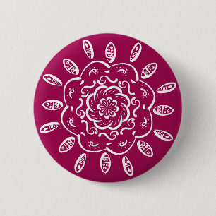 Wine Mandala 6 Cm Round Badge