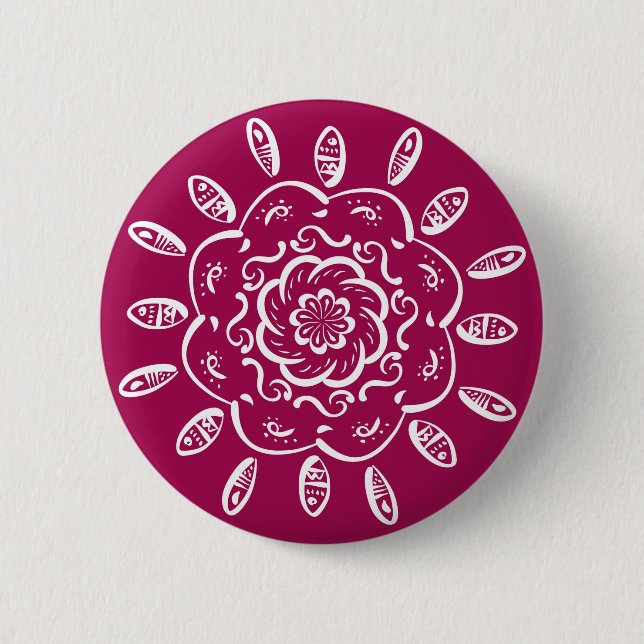 Wine Mandala 6 Cm Round Badge (Front)