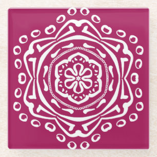 Wine Mandala Glass Coaster