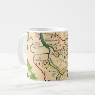 Wine Map of Bordeaux France Mug