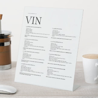 Wine Menu Sign – Elegant Physical Display 