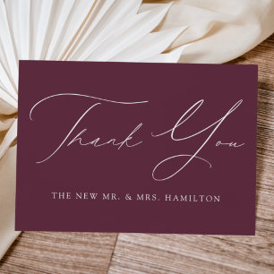 Wine Modern Elegance Wedding Thank You Card