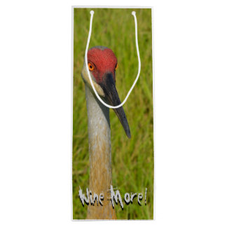 Wine More Whine Less Funny Sand Hill Crane Wine Gift Bag