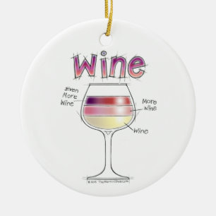 WINE, MORE WINE, EVEN MORE WINE CERAMIC TREE DECORATION