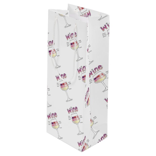 WINE, MORE WINE, EVEN MORE WINE GIFT BAG (Front Angled)