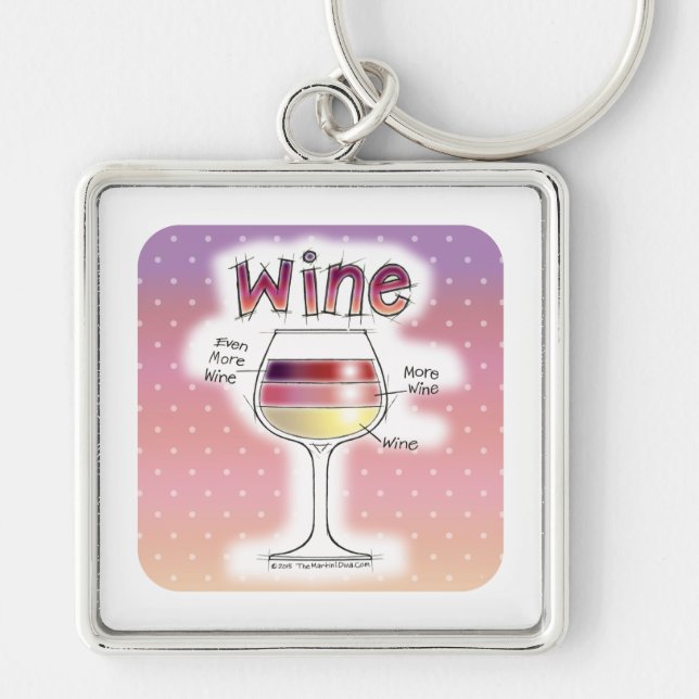 WINE, MORE WINE, EVEN MORE WINE KEY RING (Front)