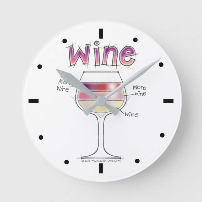 WINE, MORE WINE, EVEN MORE WINE ROUND CLOCK (Front)