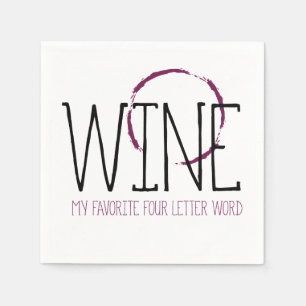 Wine My Favourite Four Letter Word Cocktails Napkin