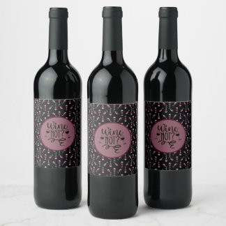 Wine Not? Wine Goblet Pattern Wine Label