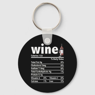 Wine Nutrition Facts Thanksgiving Christmas Food F Key Ring