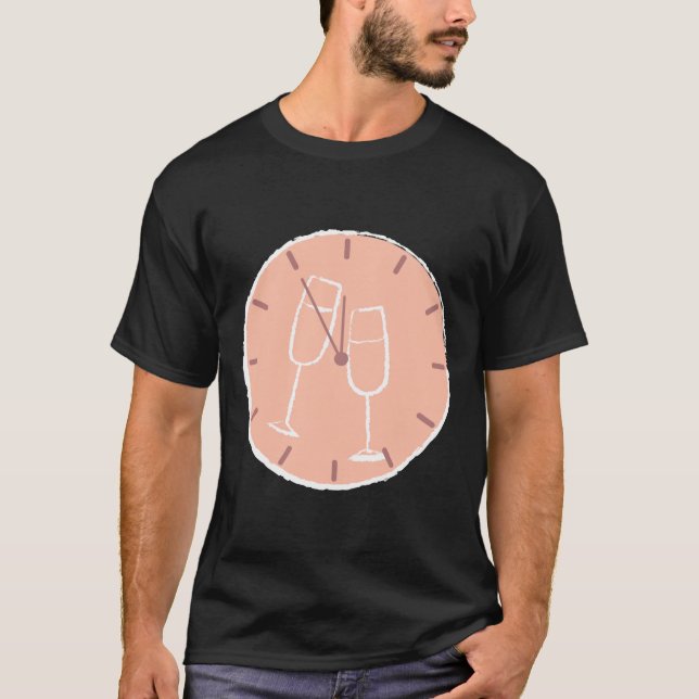 Wine O Clock White Glass No Text T-Shirt (Front)