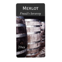Wine oak barrels winery bottle label