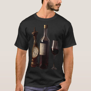Wine O'Clock Red Wine Glass Bottle Drinking Cockta T-Shirt