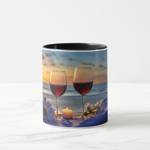 Wine on the Beach Coastal Sea Mug