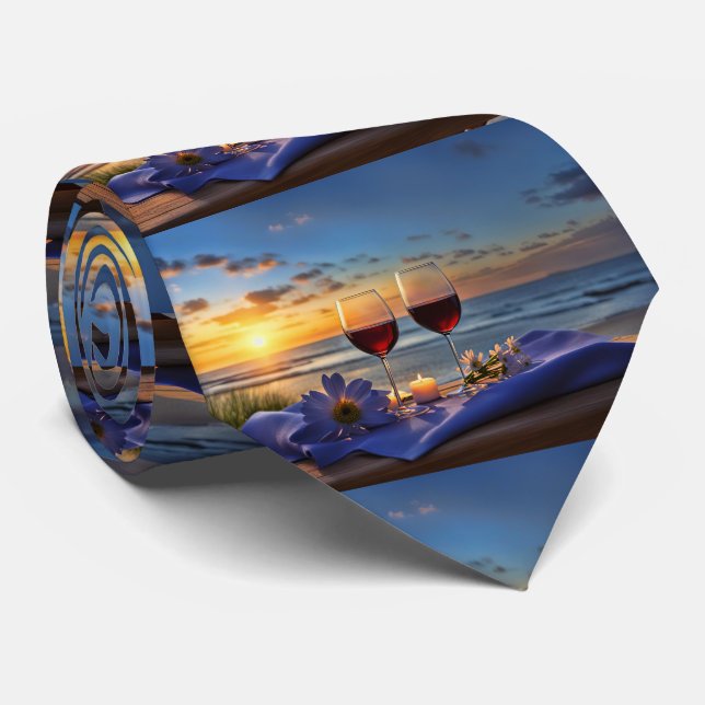 Wine on the Beach Tie (Rolled)