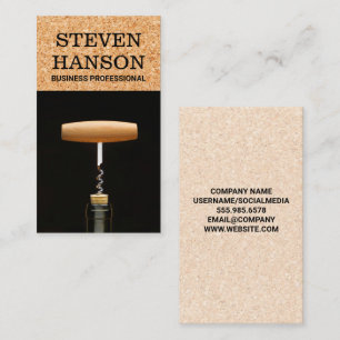 Wine Opener   Bottle and Cork Business Card