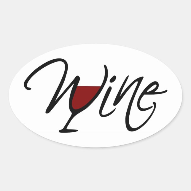 WINE OVAL STICKER (Front)