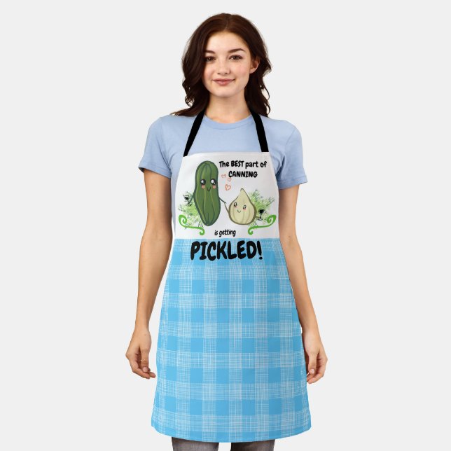 Wine pickles pickling home canning personalised apron (Worn)