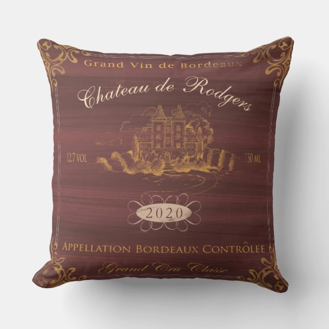 Wine Pillow to Personalise for customGift (Front)