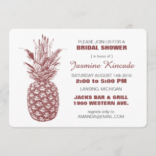 Wine Pineapple Bridal Shower Invitations