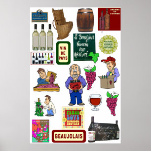 Wine poster, Beaujolais Nouveau Poster