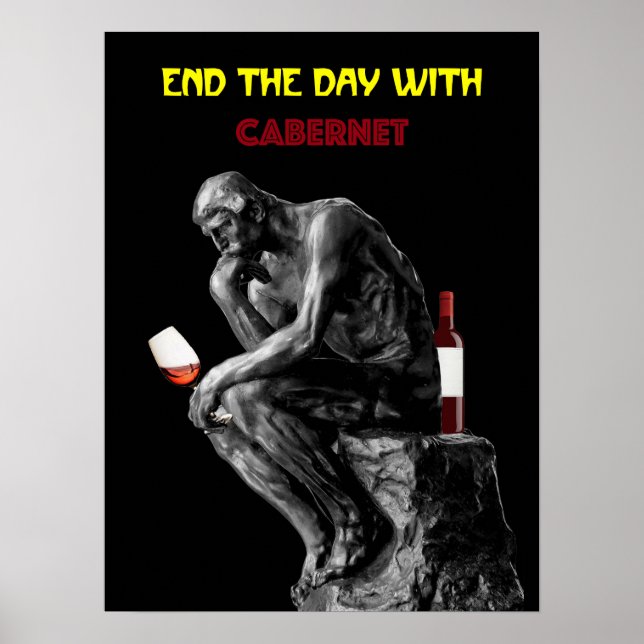 Wine poster. End The Day With Cabernet. logo Poster (Front)