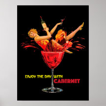Wine Poster. Enjoy The Day With Cabernet. logo