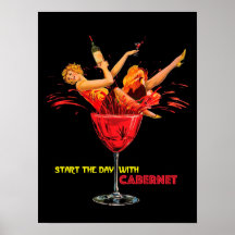 Wine Poster. Start The Day With Chardonnay.logo