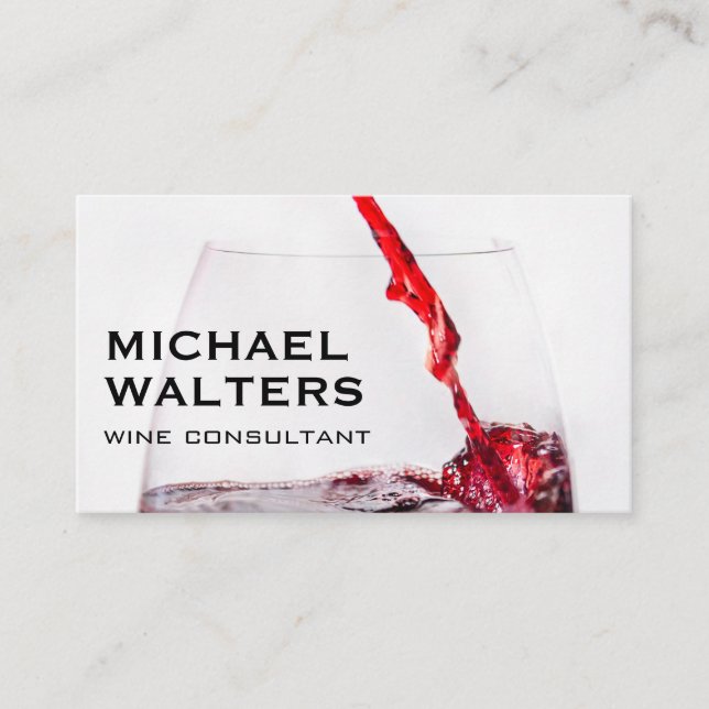 Wine Pour in Glass | Red Wine Business Card (Front)